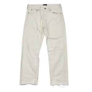 Chimala Selvedge Jeans Women's Size 28 White Distressed Made in Japan Button Fly